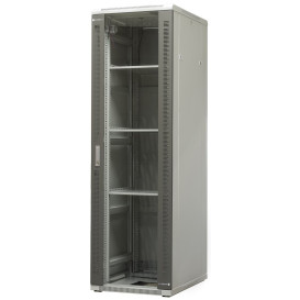 Szafa rack 19" 42U Emiter EM/SH05D-6842 - 600 x 800 x 1980mm, drzwi przód blacha-szkło