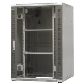 Szafa rack 19" 24U Emiter EM/SH05D-8824 - 800 x 800 x 1180mm, drzwi przód blacha-szkło