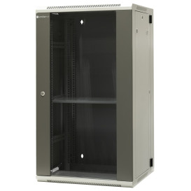 Szafa rack 19" 22U Emiter EM/AH6522 - 600 x 550 x 1083mm, drzwi blacha-szkło, dwusekcyjna