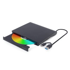 Napęd optyczny zewnętrzny Gembird External USB DVD DVD-USB-03 - USB-A 3.2 Gen 1, zapis 24x CD, 8x DVD, Czarny