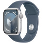 Smartwatch Apple Watch 9 MR903QP/A - 41mm GPS aluminium srebrny z paskiem sportowym w kolorze sztormowego błękitu, S|M