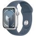 Smartwatch Apple Watch 9 MR913QP/A - 41mm GPS aluminium srebrny z paskiem sportowym w kolorze sztormowego błękitu, M|L