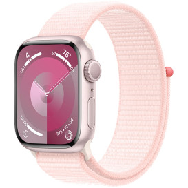 Smartwatch Apple Watch 9 MR9J3QP/A - 45mm GPS aluminium w kolorze różowym z opaską sportową w kolorze jasnoróżowym