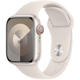 Apple Watch 9 MRM83QP/A - 45mm GPS + Cellular alu księżycowa poświata z paskiem sportowym księżycowa poświata, S|M