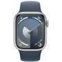 Smartwatch Apple Watch 9 MRHV3QP/A - 41mm GPS + Cellular aluminium srebrny z paskiem sportowym sztormowy błękit, S|M