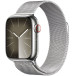 Smartwatch Apple Watch 9 MRJ43QP/A - 41mm GPS + Cellular stal nierdzewna srebrna z bransoletą mediolańską w kolorze srebrnym