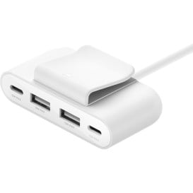 Hub USB-C Belkin BUZ001BT2MWHB7 - 4 porty, Biały