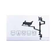 Uchwyt biurkowy do monitora Gembird MA-DA-04 - podstawka do notebooka max 17,3", uchwyt na monitor max 32", Czarny