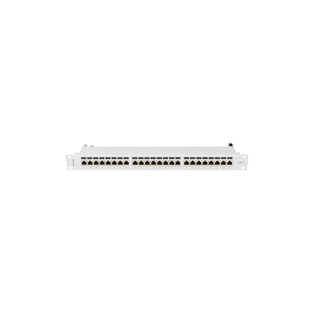 Patchpanel 19" Lanberg PPS7-1024-S - 24 porty, 1U, KAT. 7, szary