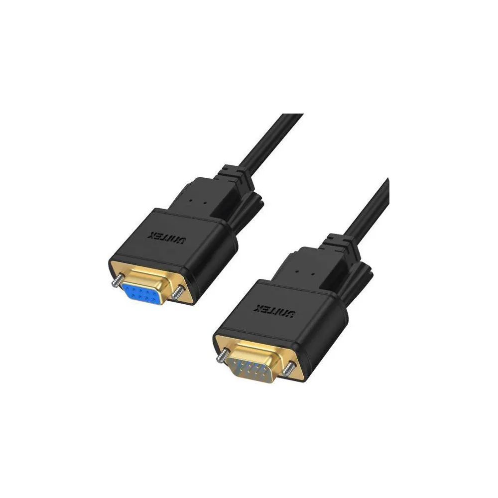 Kabel przedłużacz Unitek RS232 DB9 M/F Y-C706ABK, 1,5 m, Czarny | Sklep ITnes.pl, IT for BUSINESS