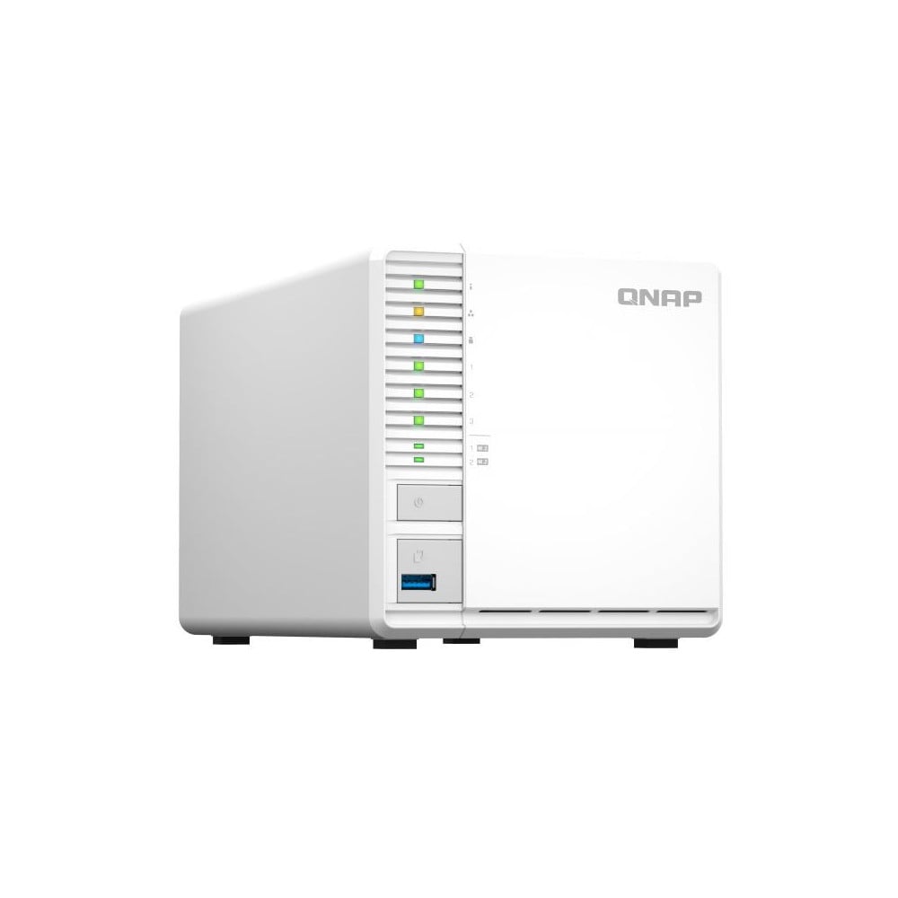 Serwer NAS QNAP Tower TS-364-1EQ - Tower/Intel Celeron N5105/N5095/8 GB RAM/42 TB/2 TB cache/3 wnęki/2 x M.2/hot-swap/3DtD