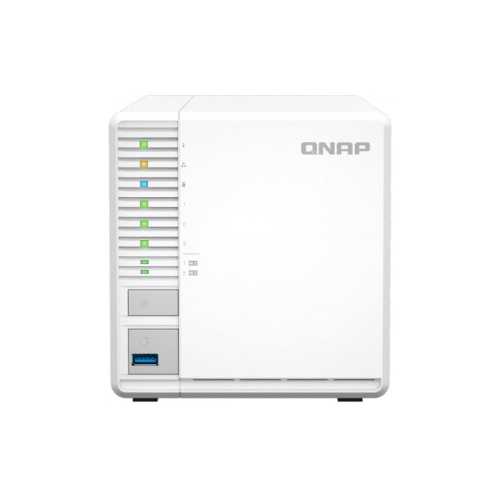 Serwer NAS QNAP Tower TS-364-1EQ - Tower/Intel Celeron N5105/N5095/8 GB RAM/42 TB/2 TB cache/3 wnęki/2 x M.2/hot-swap/3DtD