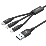 Kabel Unitek USB 3-in-1 microUSB, Lightning, USB-C C14049BK - zdjęcie poglądowe 1