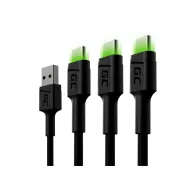Kabel 3x USB Green Cell Ray USB-C, USB-A KABGCSET02 - zdjęcie poglądowe 2