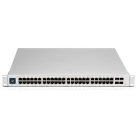 Switch zarządzalny Ubiquiti USW-PRO-48-POE-EU - 48x 100|1000Mbps RJ45, 4x 10GbE SFP+, PoE+ budżet mocy 600W