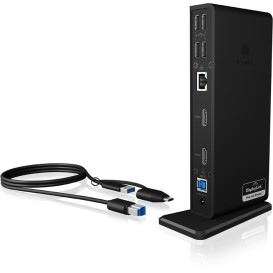 Stacja dokująca ICY BOX IB-DK2251AC do notebooka - USB-A, USB-C, DisplayLink, 2x HDMI