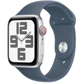 Smartwatch Apple Watch SE 44mm GPS + Cellular alu srebrny z paskiem sportowym w kolorze sztormowego błękitu MRHJ3QP/A - M|L