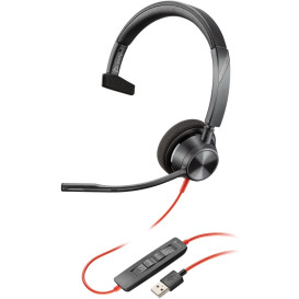 Słuchawki nauszne Poly Blackwire 3310 USB-A 213928-101 - Czarne