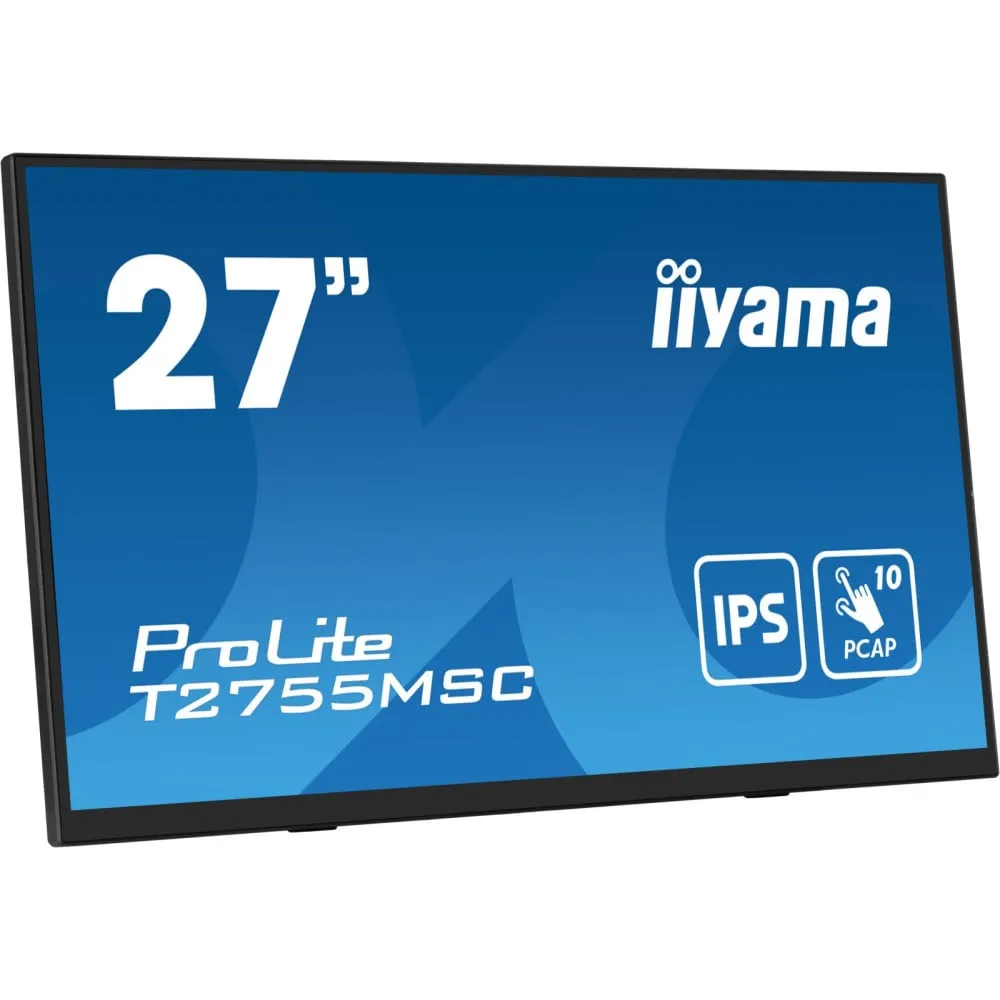 Monitor iiyama ProLite T2755MSC-B1 - 27"/1920x1080 (Full HD)/60Hz/IPS/5 ms/dotykowy/Czarny - zdjęcie