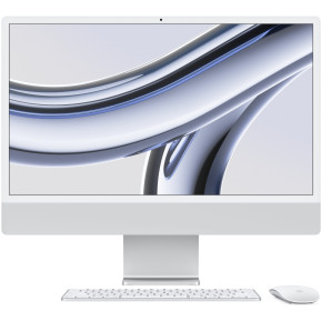 Komputer All-in-One Apple iMac 24 M3 2023 Z195000MC - Apple M3/24" 4480x2520 Retina/RAM 8GB/SSD 256GB/Srebrny/WiFi/macOS/1DtD