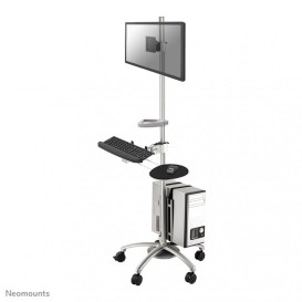Uchwyt podłogowy do monitorów Neomounts by Newstar Mobile Workplace Floor Stand FPMA-MOBILE1800 - Srebrny
