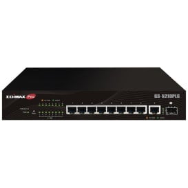 Switch zarządzalny EDIMAX GS-5210PLG - 8x 100|1000Mbps RJ45, 1x 1000Mbps RJ45|SFP combo, PoE+ Long Range (200m) 100W