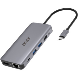 Replikator portów Acer 12in1 USB-C HP.DSCAB.009 - 3x USB3.2, 2x USB2.0, 1x SD/TF, 2x HDMI, 1x DP, 1x RJ45, 1x 3.5 Audio