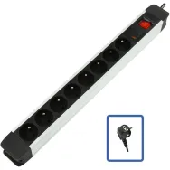 Listwa antyprzepięciowa Logon Professional LPS025 - 8 gniazd, 1,8 m, Czarna, Srebrna