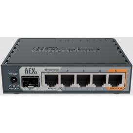 Router MikroTik hEX S RB760IGS - Dual Core 880MHz CPU, 256MB RAM, 5x 1000Mbps RJ45, 1x 1000Mbps SFP, USB, 1x PoE-out, RouterOS