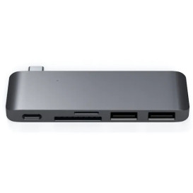 Replikator portów USB-C Satechi Passthrough Hub ST-TCUPM - USB-C, 60W, 2x USB-A, czytnik kart microSD i SD, Szary