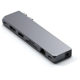 Replikator portów Satechi Pro Hub Max ST-UCPHMXM - 2x USB-C, USB-A, HDMI, czytniki microSD i SD, Ethernet, Audio, Szary