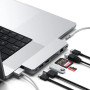 Replikator portów Satechi Pro Hub Max ST-UCPHMXS - 2x USB-C, USB-A, HDMI, czytniki microSD i SD, Ethernet, Audio, Srebrny