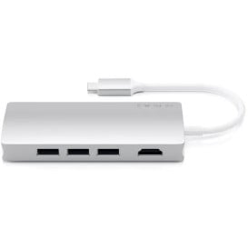 Replikator portów Satechi Aluminium Adapter V2 ST-TCMA2S - USB-C, 3x USB-A, HDMI, czytniki kart microSD i SD, Ethernet, Srebrny