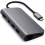 Replikator portów Satechi Multimedia Adapter ST-TCMM8PAM - USB-C, 3x USB-A, HDMI, czytnik microSD i SD, miniDP, Ethernet, Szary