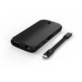 Replikator portów Satechi On-the-Go Multiport Adapter ST-UCMBAK - USB-C, 2x USB-A, HDMI, VGA, Ethernet, microSD i SD, Czarny