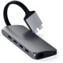 Replikator portów Satechi USB-C Dual Multimedia Adapter ST-TCDMMAM - USB-C, 2x USB-A, 2x HDMI, microSD i SD, Ethernet, Szary