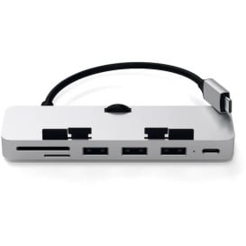 Replikator portów Satechi USB-C Clamp Hub Pro iMac ST-TCIMHS - USB-C 3.2 Gen 1, 3x USB-A 3.2 Gen 1, microSD i SD, Srebrny