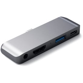 Replikator portów Satechi Mobile Pro Hub ST-TCMPHM - do urządzeń mobilnych USB-C, 60W, 4K HDMI, USB-A 3.0, Audio, Szary