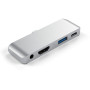 Replikator portów Satechi Mobile Pro Hub ST-TCMPHS - do urządzeń mobilnych USB-C, 60W, 4K HDMI, USB-A 3.0, Audio, Srebrny
