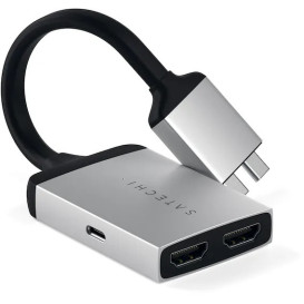 Adapter Satechi Dual ST-TCDHAS - podwójny USB-C na 2x 4K HDMI, Srebrny