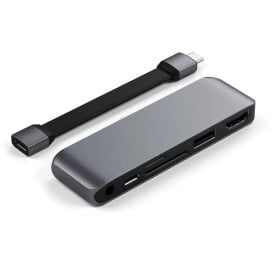 Replikator portów USB-C Satechi Hub ST-MPHSDM - USB-C 60W, 4K HDMI, USB-A, czytnik kart microSD i SD, Audio, Szary