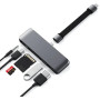Replikator portów USB-C Satechi Hub ST-MPHSDM - USB-C 60W, 4K HDMI, USB-A, czytnik kart microSD i SD, Audio, Szary