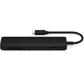 Replikator portów Satechi USB-C Slim Multi-Port ST-UCSMA3K - USB-C 60W, 2x USB-A, HDMI, microSD i SD, Ethernet, Czarny