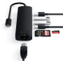 Replikator portów Satechi USB-C Slim Multi-Port ST-UCSMA3K - USB-C 60W, 2x USB-A, HDMI, microSD i SD, Ethernet, Czarny