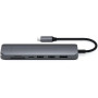 Replikator portów Satechi USB-C Slim Multi-Port ST-UCSMA3M - USB-C 60W, 2x USB-A, HDMI, microSD i SD, Ethernet, Szary