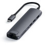 Replikator portów Satechi USB-C Slim Multi-Port ST-UCSMA3M - USB-C 60W, 2x USB-A, HDMI, microSD i SD, Ethernet, Szary