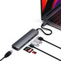 Replikator portów Satechi USB-C Slim Multi-Port ST-UCSMA3M - USB-C 60W, 2x USB-A, HDMI, microSD i SD, Ethernet, Szary