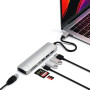 Replikator portów Satechi USB-C Slim Multi-Port ST-UCSMA3S - USB-C 60W, 2x USB-A, HDMI, microSD i SD, Ethernet, Srebrny