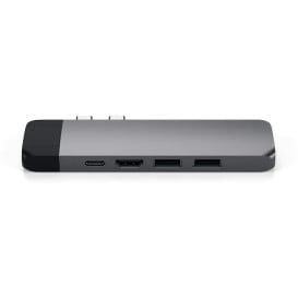 Replikator portów Satechi 2x USB-C Pro Hub ST-TCPHEM - USB-C PD 87W, 2x USB-A, HDMI 4K, czytnik microSD i SD, Ethernet, Szary