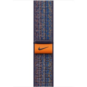 Opaska sportowa Nike Apple Watch Sport Band Regular MTL53ZM/A - 45 mm, Sportowy błękit, Pomarańczowy